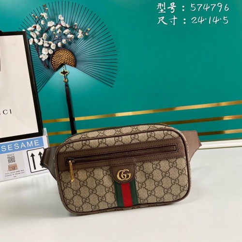 Marsupio in pelle Gucci GG Original GG 574796 marrone
