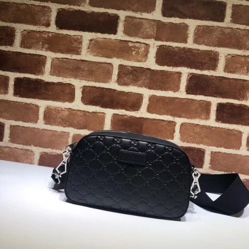 Borsa a tracolla in pelle originale Gucci GG 574886 nera