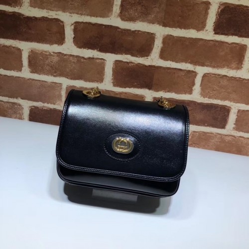 Borsa a tracolla in pelle originale Gucci GG 576423 nera