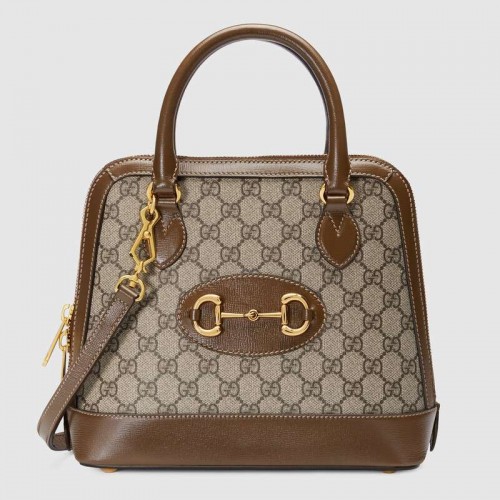 Borsa con manico superiore in tela Gucci GG Supreme 621220 marrone