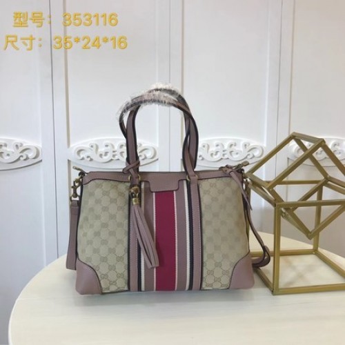 Borsa tote in tela Gucci GG Supreme 353116 Rosa