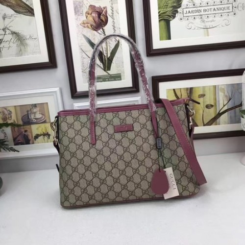 Borsa tote in tela Gucci GG Supreme 353440 rosa