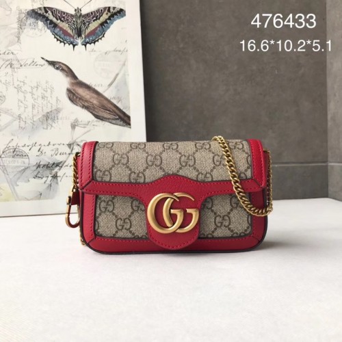 Gucci GG Supreme tela 476433 Mini borsa a tracolla rossa