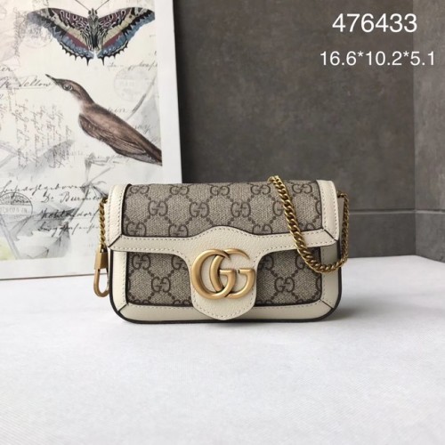 Gucci GG Supreme tela 476433 Mini borsa a tracolla bianca