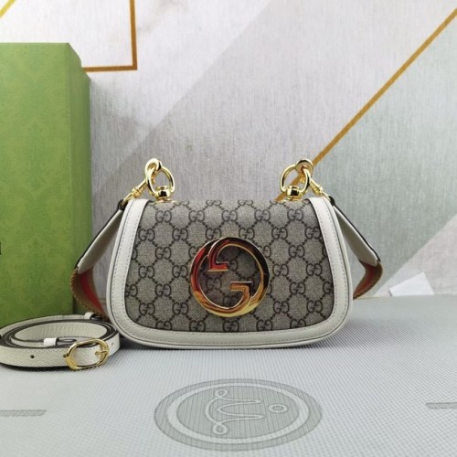 Borsa mini Blondie in tela Gucci GG Supreme 698643 Bianca