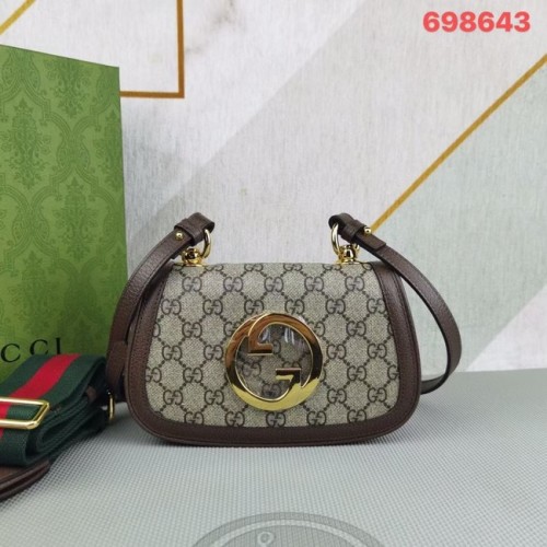 Borsa mini Blondie in tela Gucci GG Supreme 698643 marrone