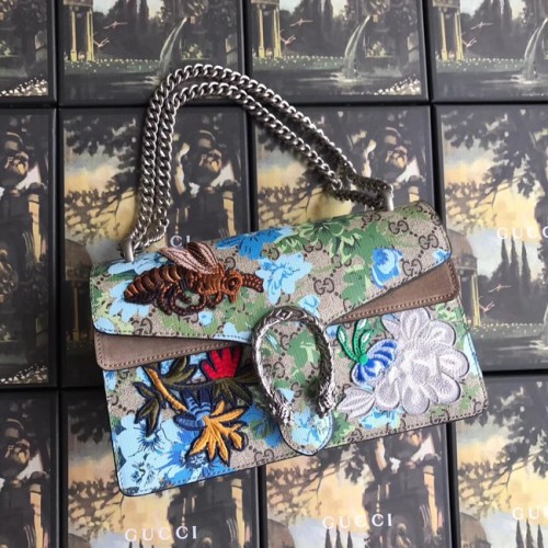 Borsa a tracolla piccola Gucci GG Supreme canvas Dionysus 400249 ape