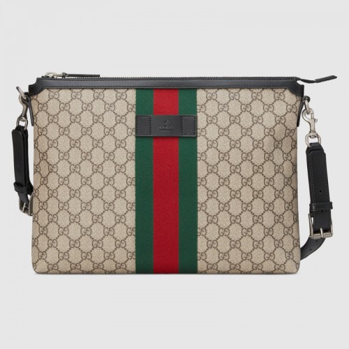 Borsa a tracolla in tela Gucci GG Supreme 523335 albicocca