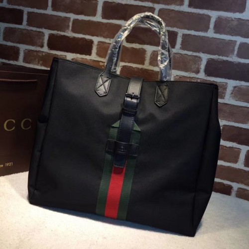 Borsa con manico superiore in tela Gucci GG Supreme 337069 nera