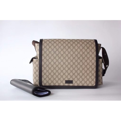 Borsa per pannolini Gucci GG Supreme 495909 marrone