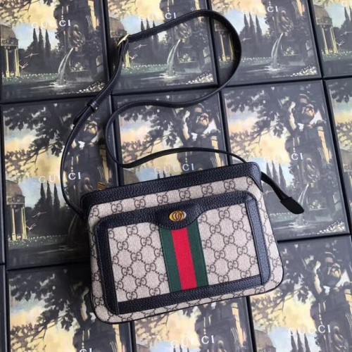 Borsa a tracolla piccola Gucci GG Supreme 523354 nera