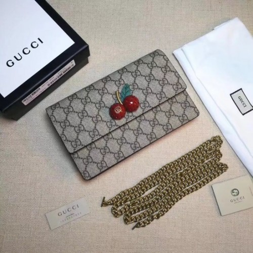 Borsa a tracolla piccola in tela GG Gucci PVC 481291 Ciliegia