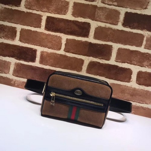 Marsupio in pelle nabuk originale Gucci GG 517076 marrone