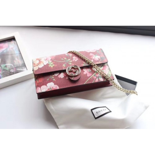 Pochette a tracolla in tela di alta qualità Gucci GG 409340 Borgogna