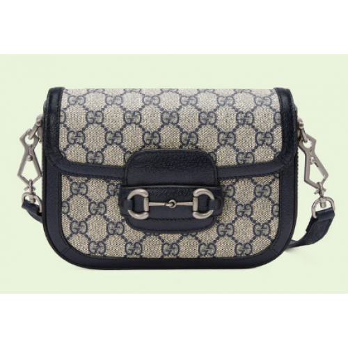 Borsa mini Gucci Horsebit 1955 GG 658574 blu