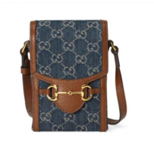 Borsa mini Gucci Horsebit 1955 625615 blu