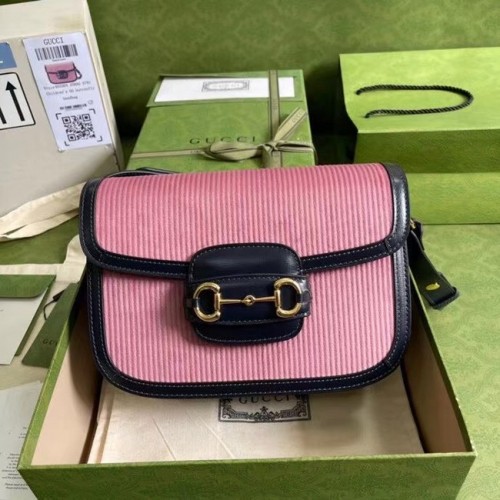 Borsa piccola Gucci Horsebit 1955 602204 rosa
