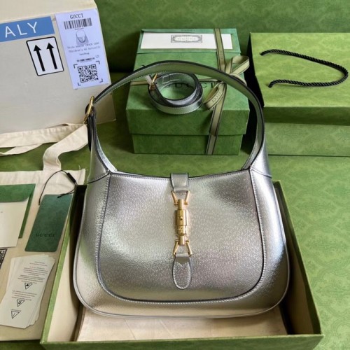 Borsa mini Gucci Jackie 1961 lamé 636709 Argento