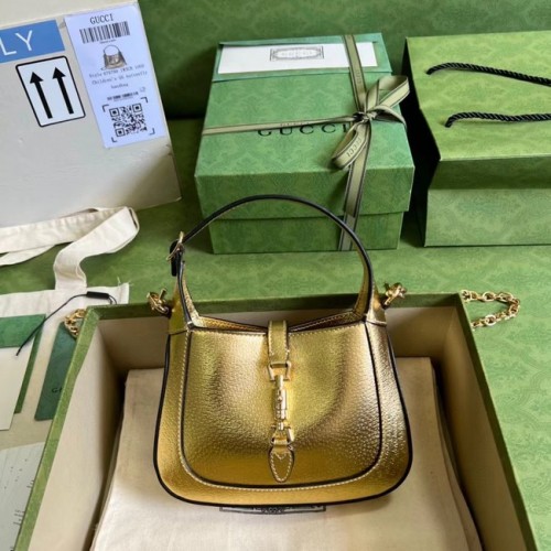 Borsa mini Gucci Jackie 1961 lamé 675799 oro