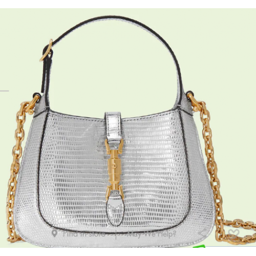 Mini borsa Gucci Jackie 1961 lucertola 675799 Argento