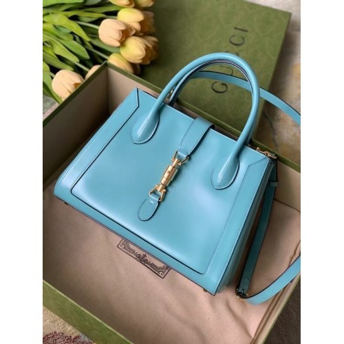Borsa tote media Gucci Jackie 1961 649016 celeste