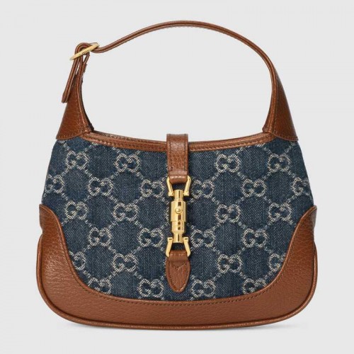 Borsa a tracolla mini Gucci Jackie 1961 637092 Blu scuro
