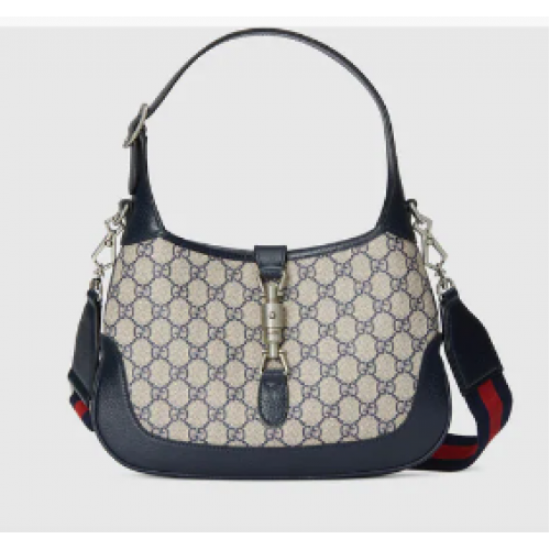 Borsa a tracolla piccola GG Gucci Jackie 1961 678843 blu
