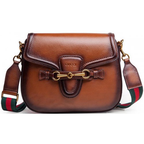 Borse a tracolla in pelle di vitello Gucci Lady Web 383848 Marrone