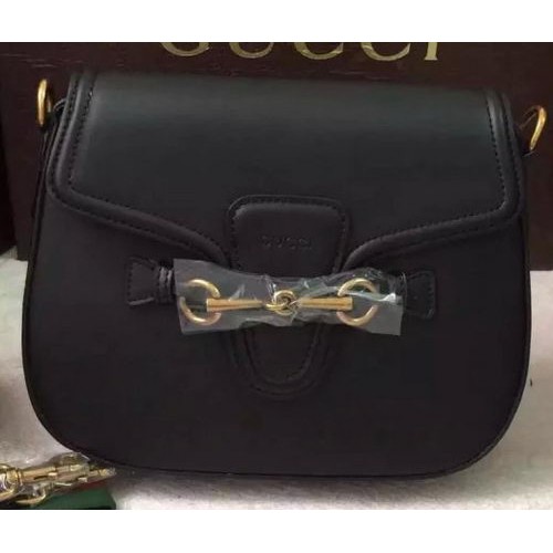 Borsa a tracolla Gucci Lady Web in pelle macchiata a mano 380573 nera