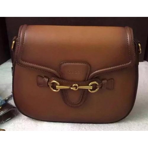 Borsa a tracolla Gucci Lady Web in pelle macchiata a mano 380573 Marrone