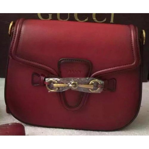 Borsa a tracolla Gucci Lady Web in pelle macchiata a mano 380573 Borgogna