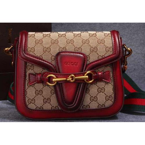 Borsa a tracolla in tela GG originale Gucci Lady Web 383848 rossa