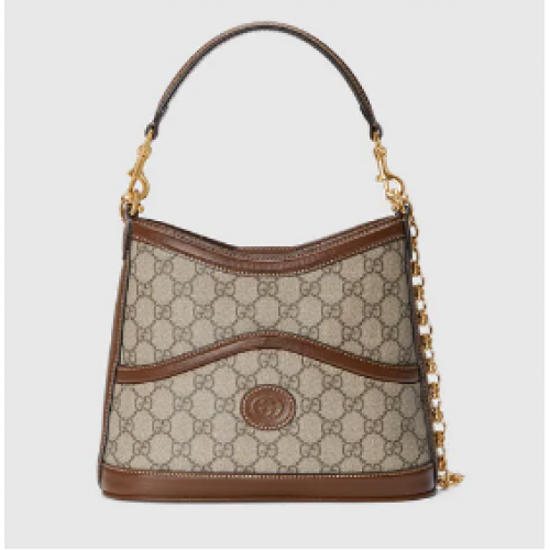 Gucci Borsa a tracolla grande con Interlocking G 696011 marrone