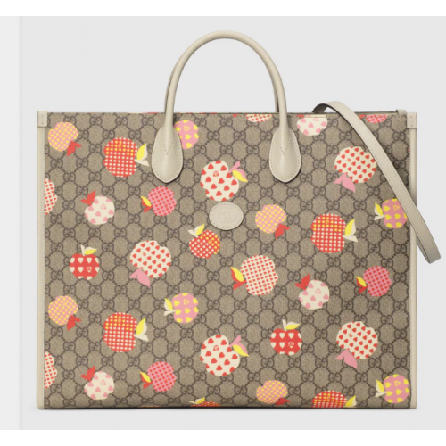 Borsa grande Gucci Les Pommes 659980 Bianco