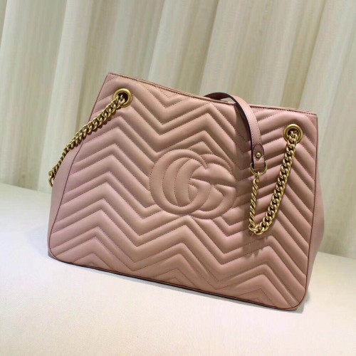 Borsa a tracolla media Matelasse Gucci Marmont 447627 Rosa