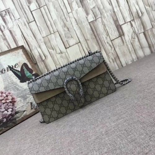 Borsa a tracolla in tela Gucci Medium Dionysus GG 499623 albicocca