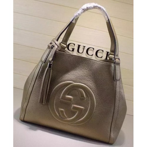 Borsa a tracolla media Gucci Soho in pelle di vitello 282309 oro
