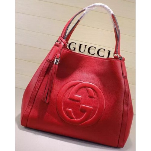 Borsa a tracolla media Gucci Soho in pelle di vitello 282309 rossa
