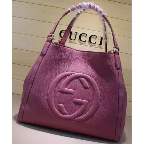 Borsa a tracolla media Gucci Soho in pelle di vitello 282309 rosa