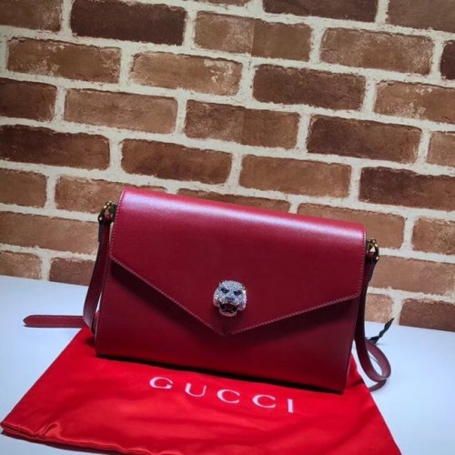 Borsa a tracolla media Gucci 527857 rossa