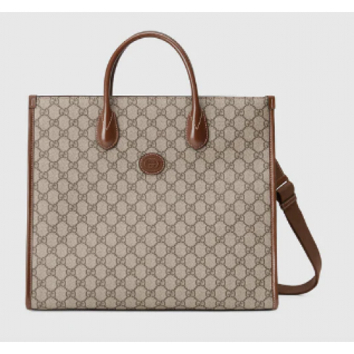 Borsa Gucci media con Interlocking G 674148 marrone