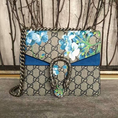 Borsa a tracolla in tela Gucci Mini Dionysus GG 421970 blu