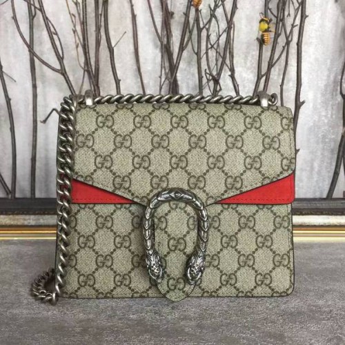 Borsa a tracolla in tela Gucci Mini Dionysus GG 421970 rossa