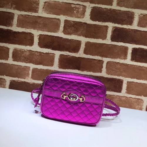 Borsa Gucci Mini in pelle laminata 534950 Fucsia