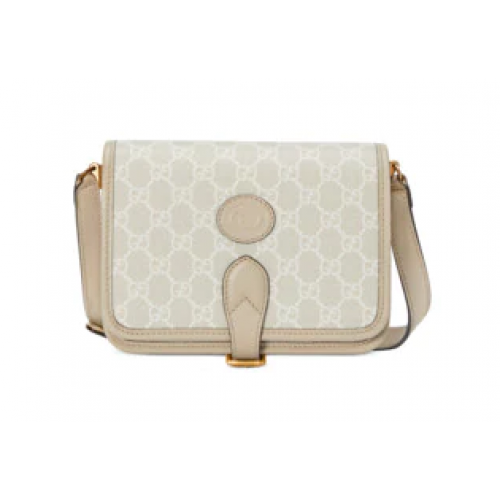 Borsa a tracolla Gucci Mini con Interlocking G 671620 Beige