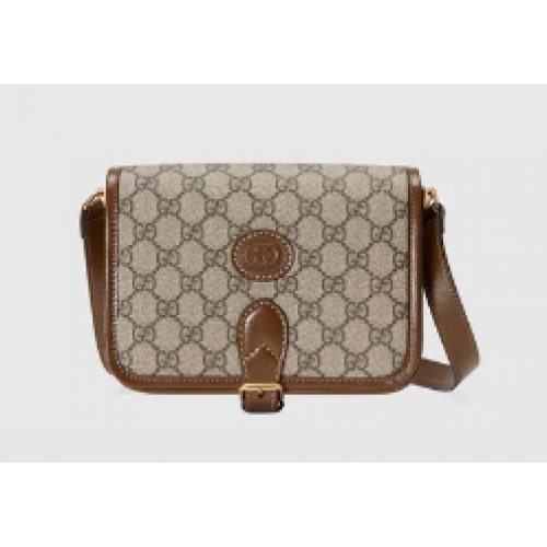 Borsa a tracolla Gucci Mini con Interlocking G 671620 Marrone