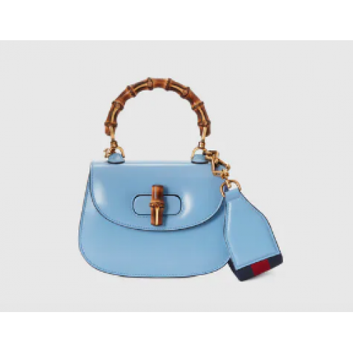 Borsa Gucci Mini con manico superiore con Bamboo 686864 Blu