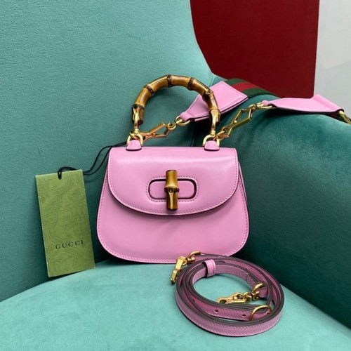 Borsa Gucci Mini con manico superiore con Bamboo 686864 rosa