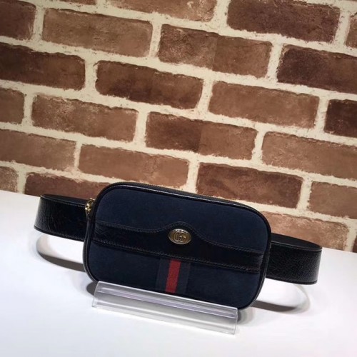 Marsupio Gucci in pelle nabuk 519308 Royal Blue&nero