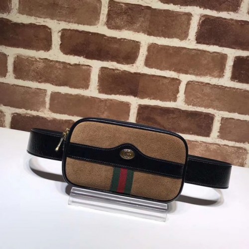 Marsupio Gucci in pelle nabuk 519308 marrone&nero